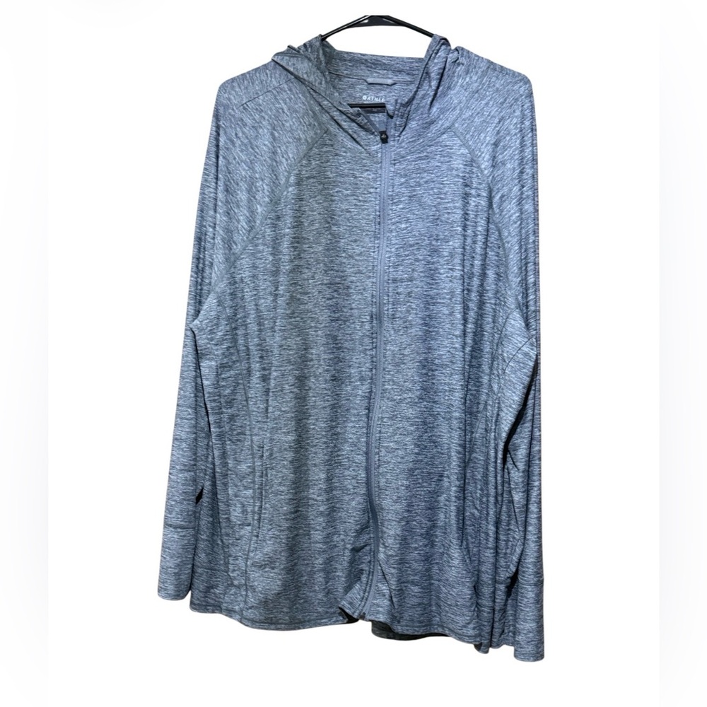 Athleta Hooded Zip Jacket Women’s 3X Gray Lightweight Athletic Hoodie Plus Size